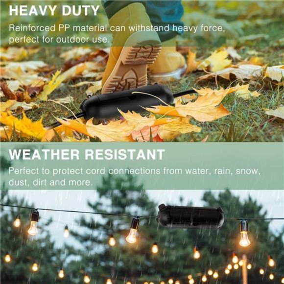 [3 Pack] Outdoor Extension Cord Cover with Waterproof Seal, Weatherproof , Black - Picture 4 of 5